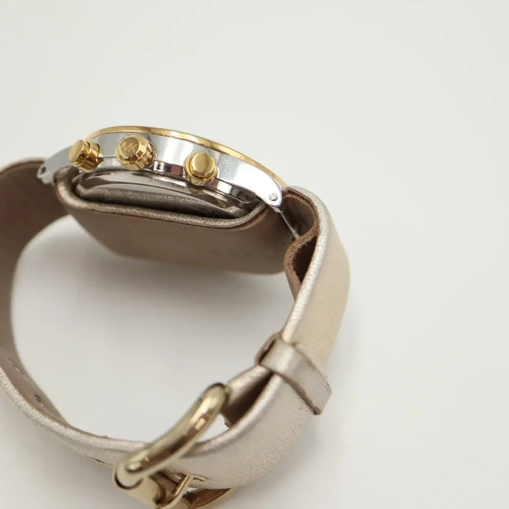 Michael Kors Brinkley Two Tone Pave Chronograph 40mm Watch MK6188 w New Battery - Picture 13 of 15